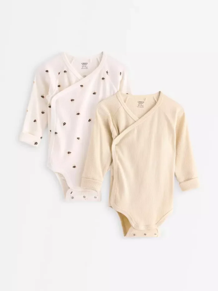 2-pack ribbed wrap bodysuits