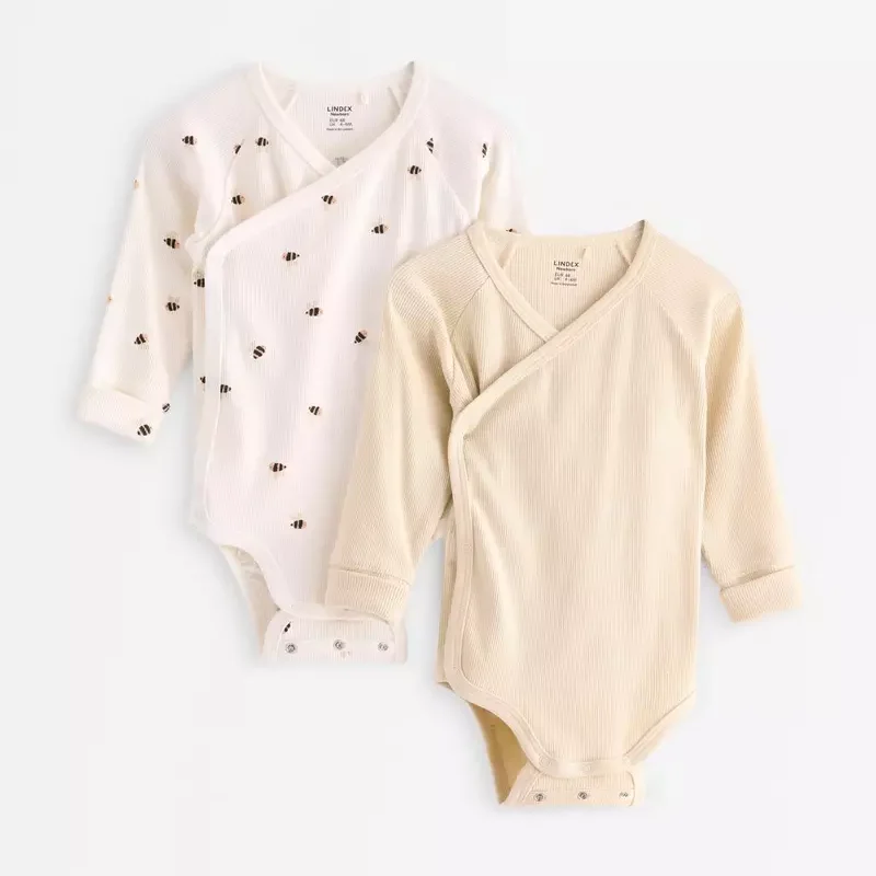 2-pack ribbed wrap bodysuits