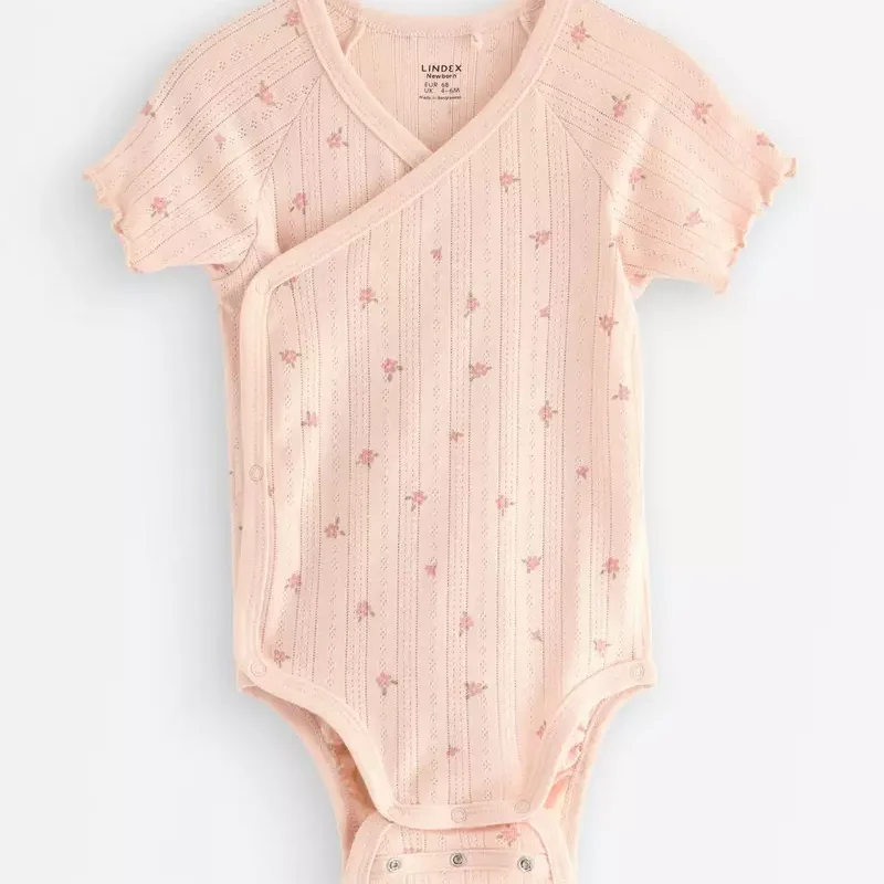 Wrap bodysuit in pointelle